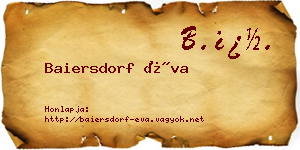 Baiersdorf Éva névjegykártya